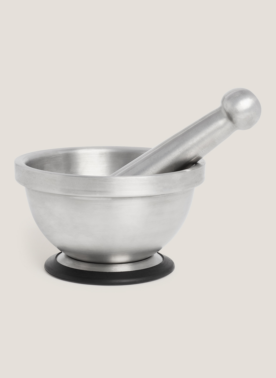 Mortero inox + mazo