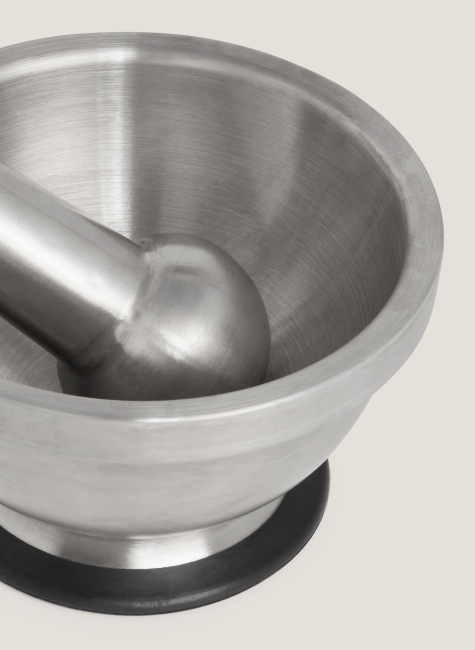 Mortero inox + mazo