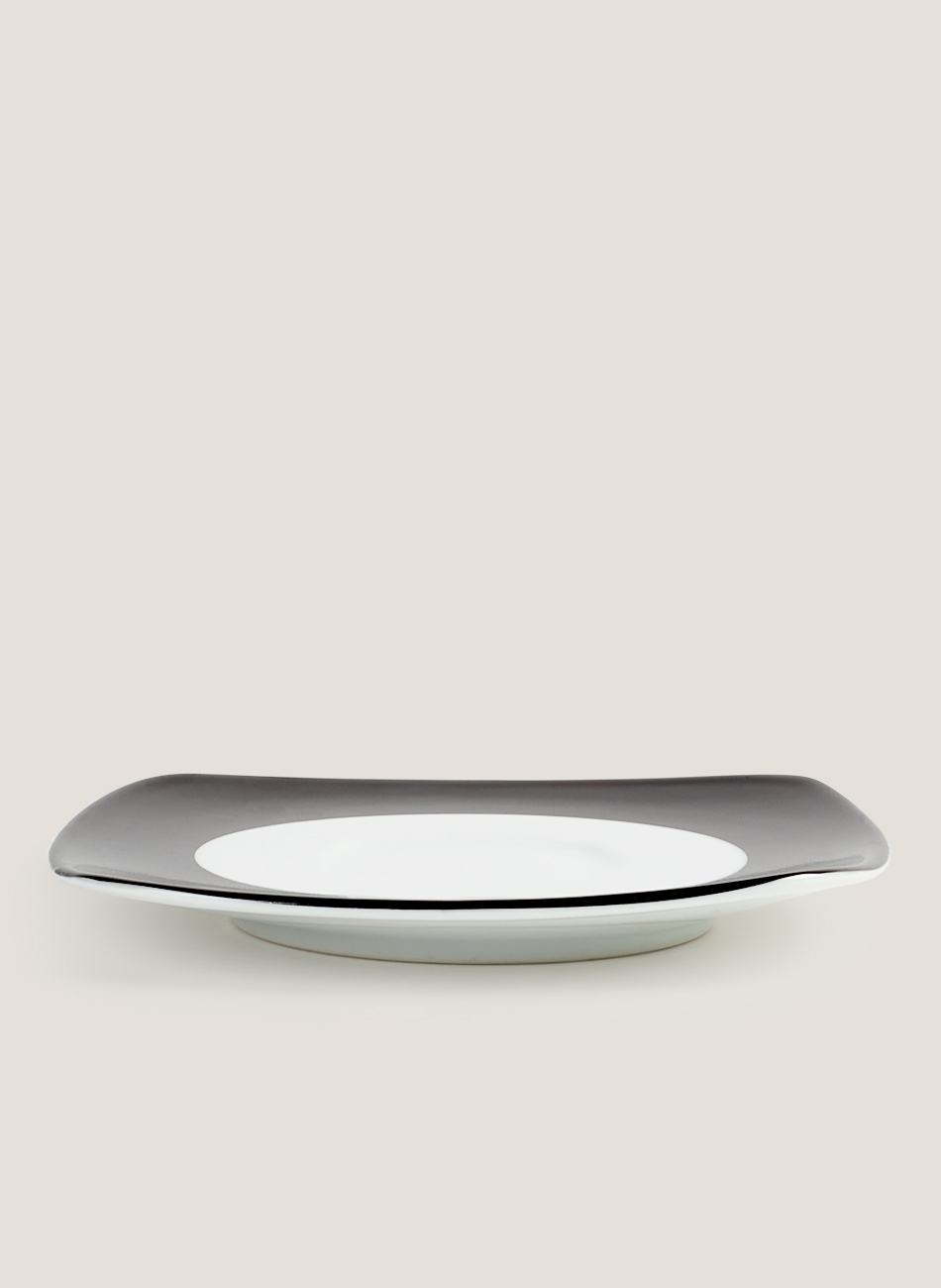 Vajilla cuadrada banda negra