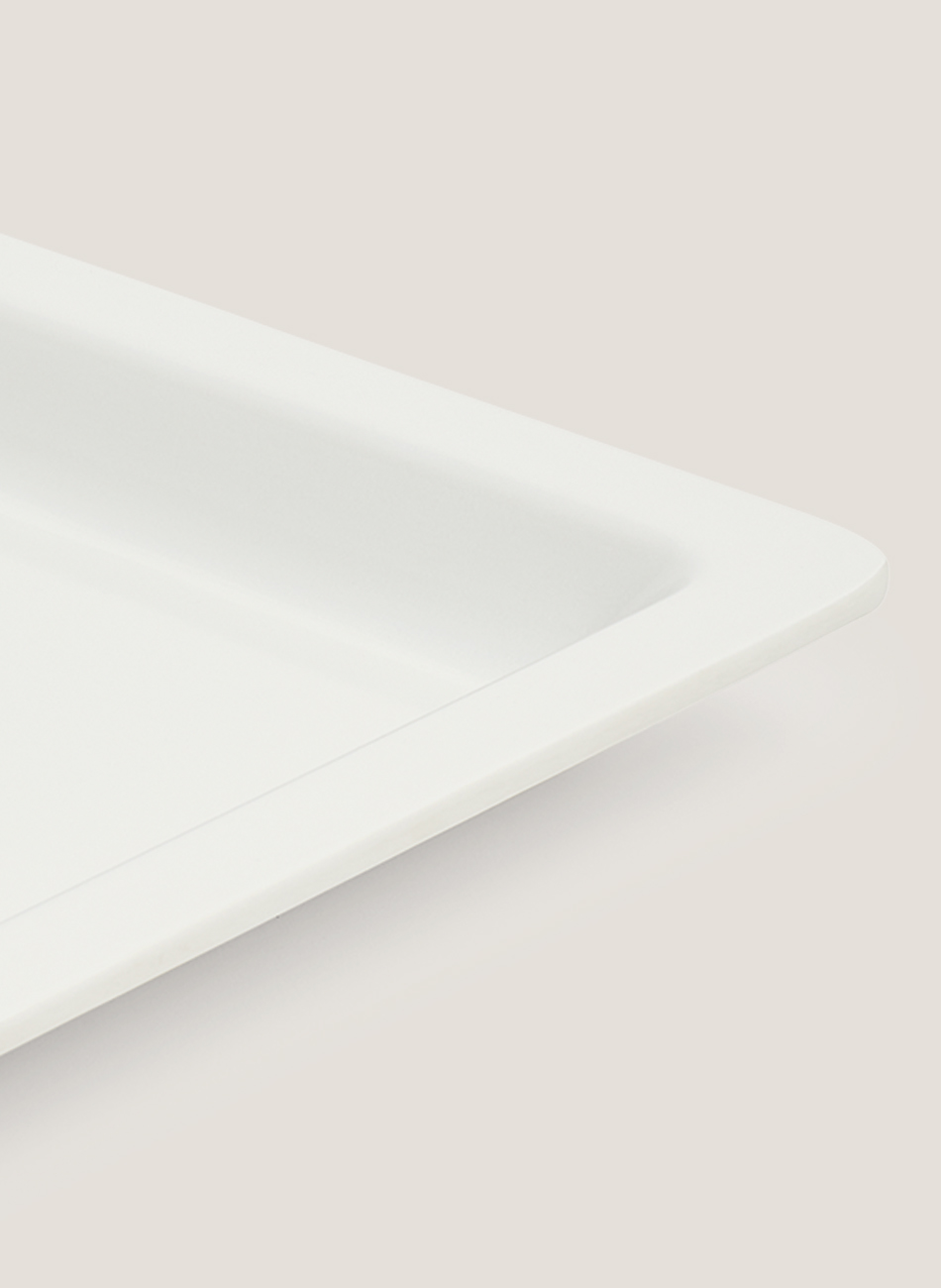 White melamine tray