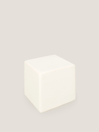 Puff boston blanc cuadrado pequeño