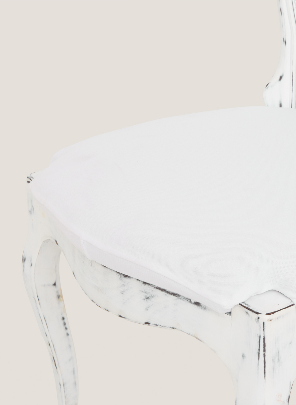 Vintage white stripped chair white seat