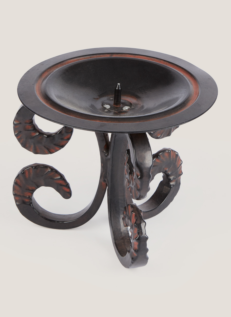 Candelabro óxido redondo