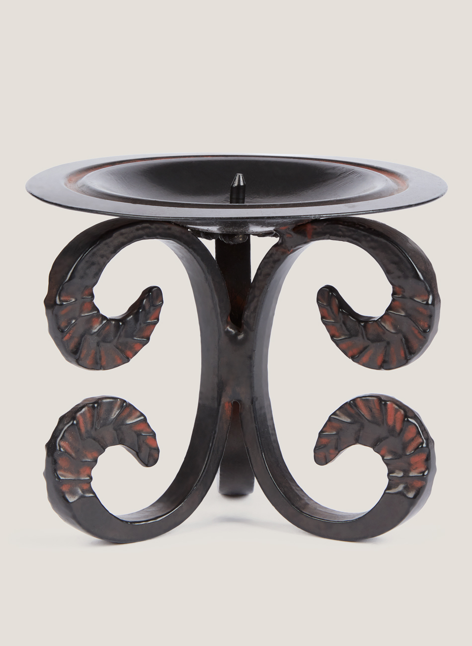 Candelabro óxido redondo