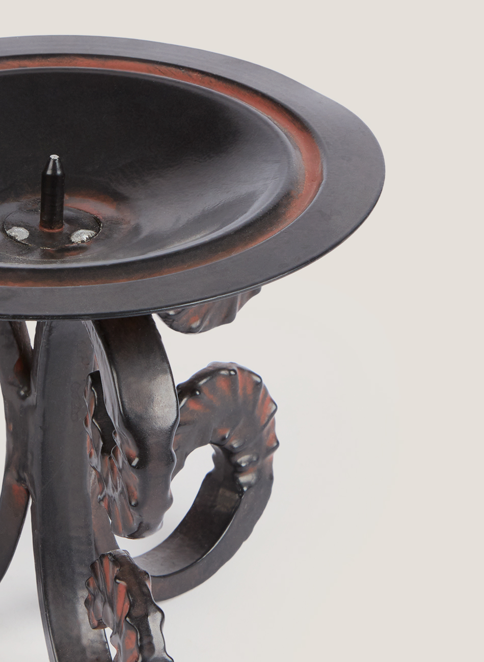 Candelabro óxido redondo