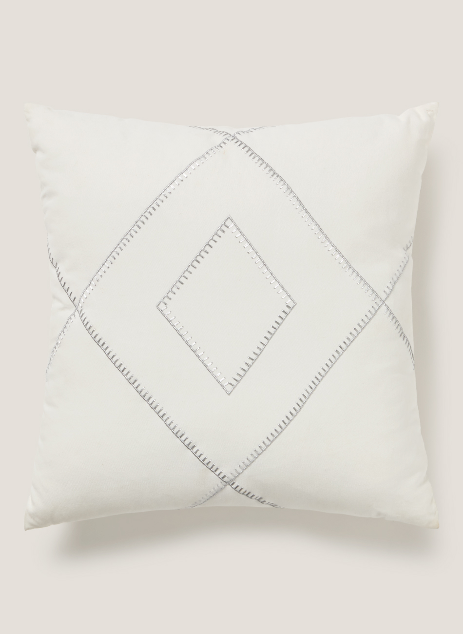 Cojín boho chic crudo-gris