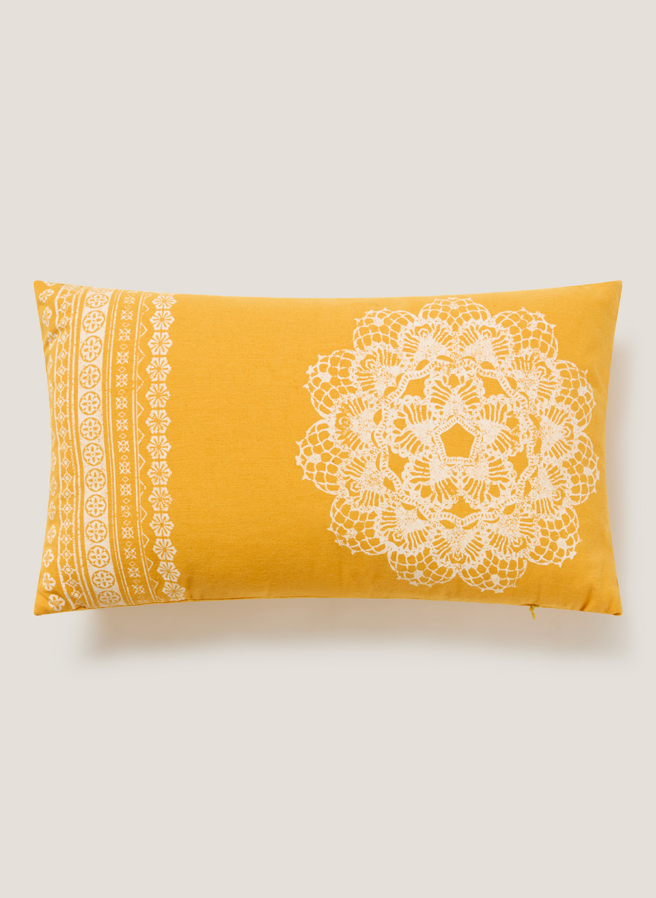 Cojín mandala amarillo