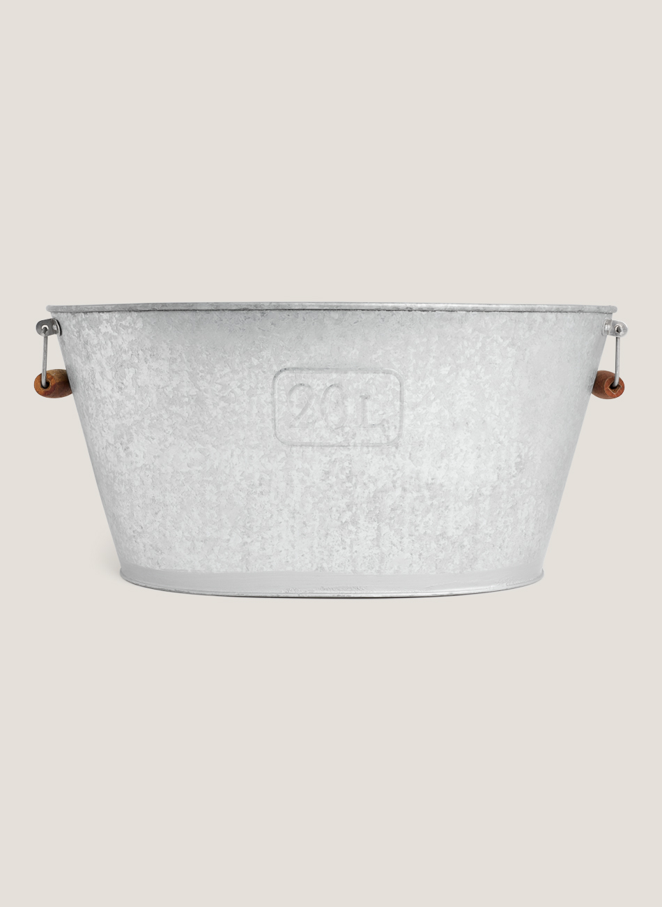 Cubo metal ovalado mate