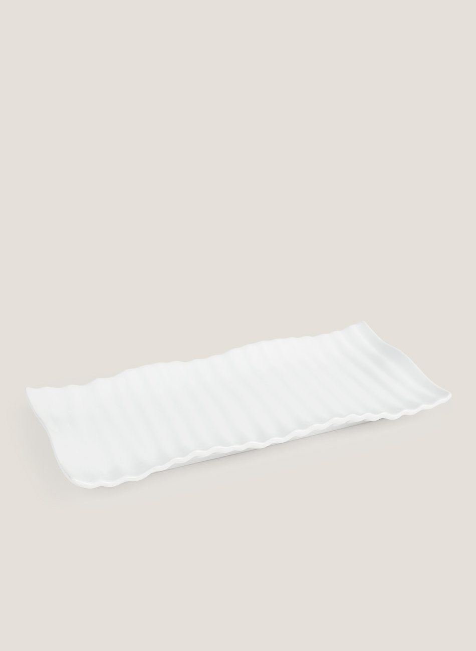 Fuente porcelana ondulada