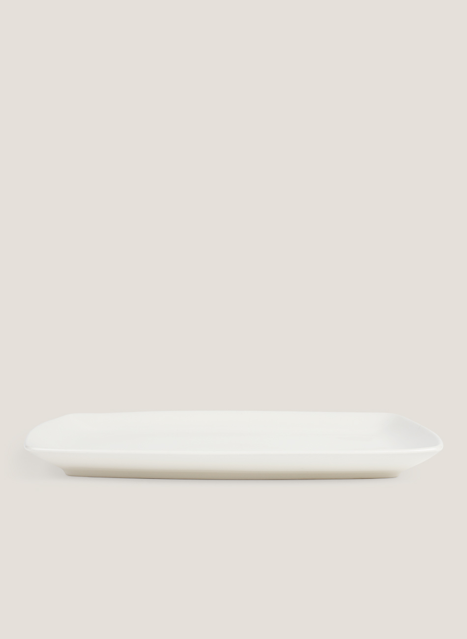 Plato rectangular marfil
