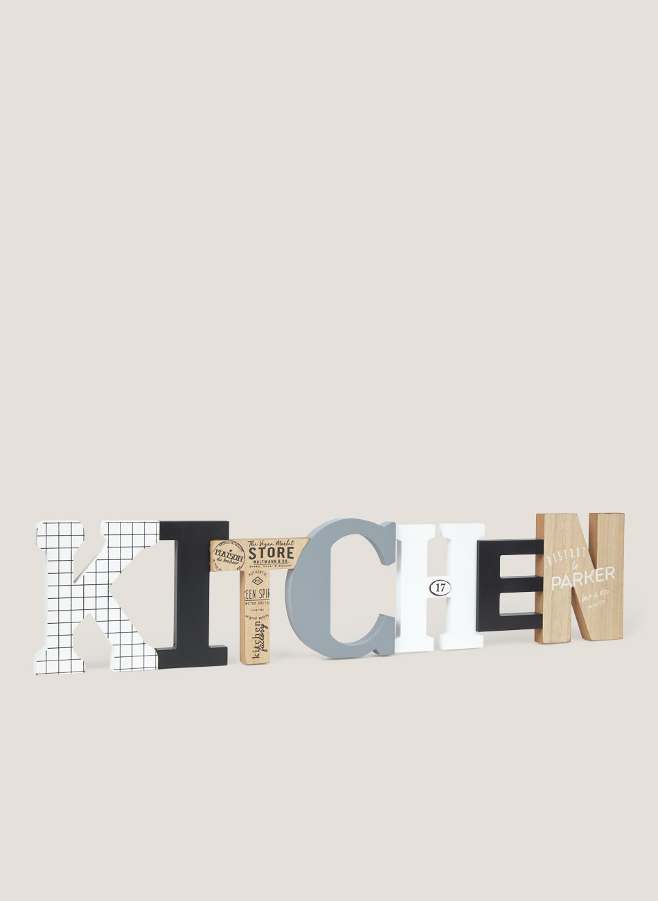 Letrero madera kitchen