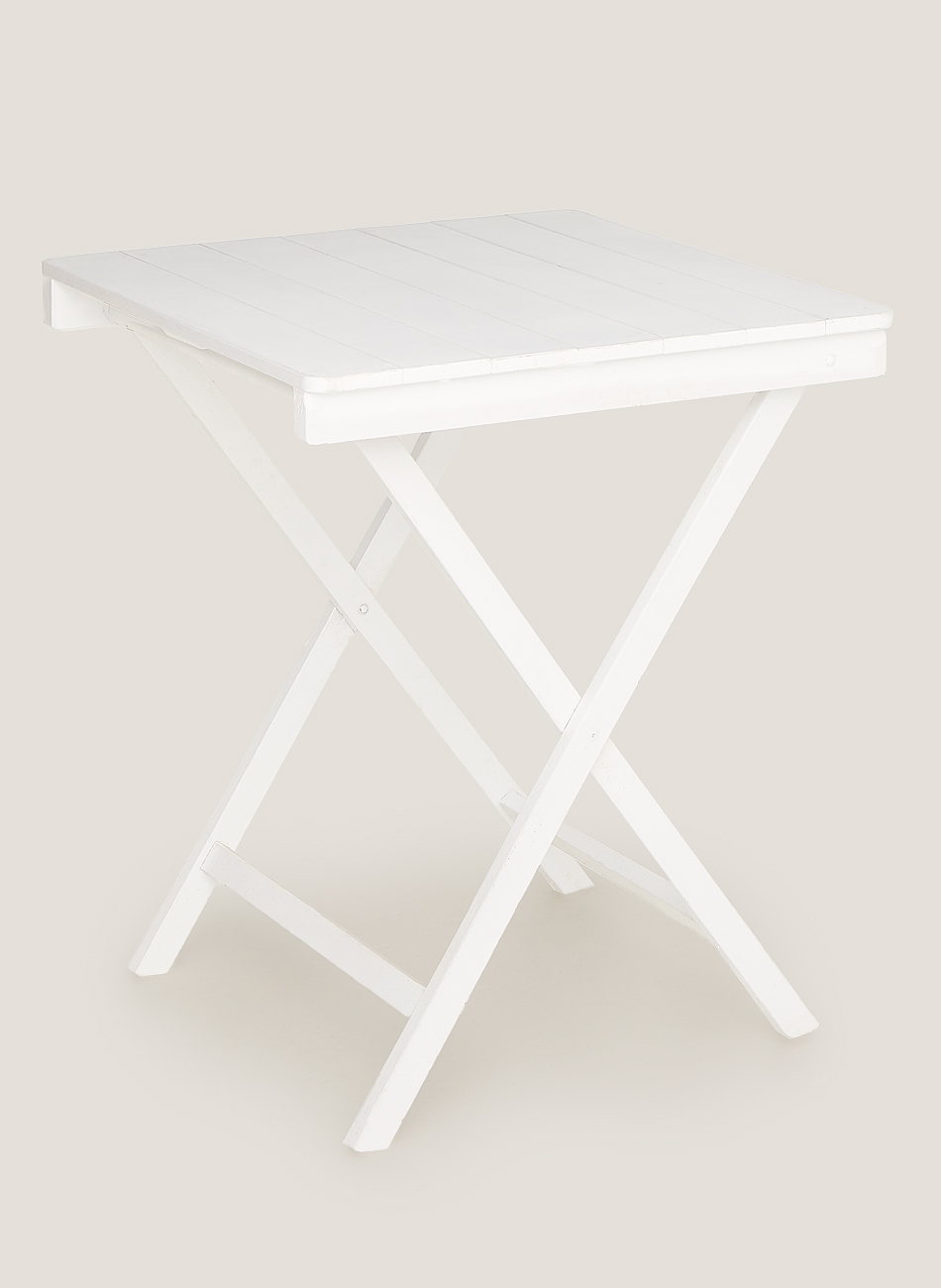 Mesa cuadrada madera blanca