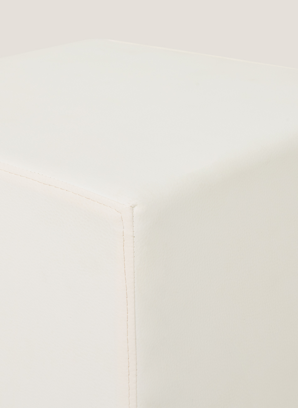 Puff boston blanc cuadrado pequeño