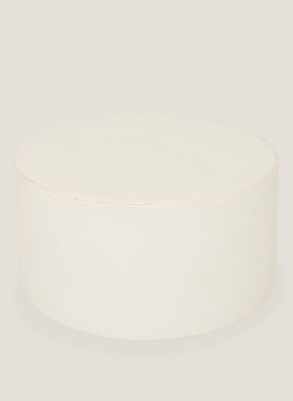 Puff /mesa boston blanco redondo grande