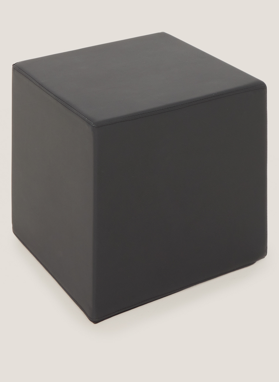 Puff boston negro cuadrado pequeño