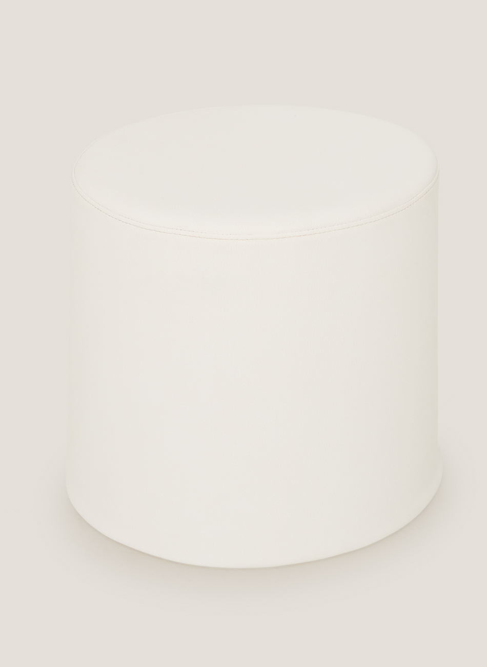 Puff boston blanco redondo pequeño