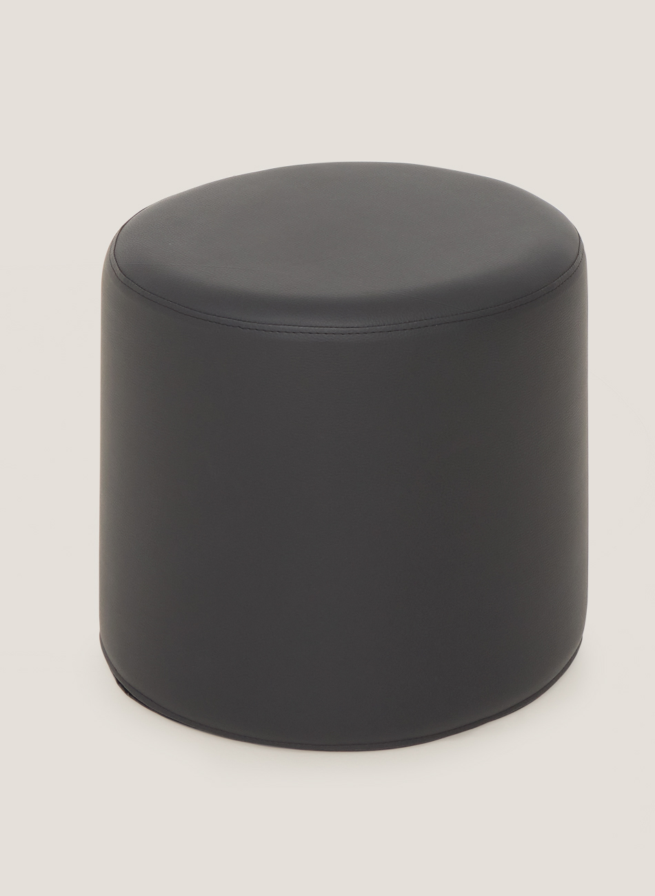 Puff boston negro redondo pequeño