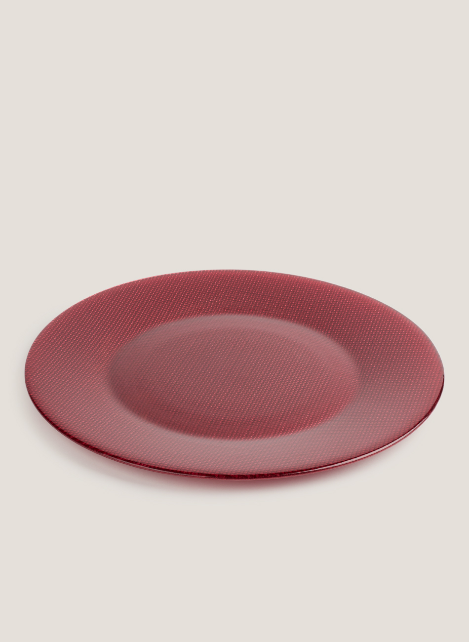 Plato cristal rojo