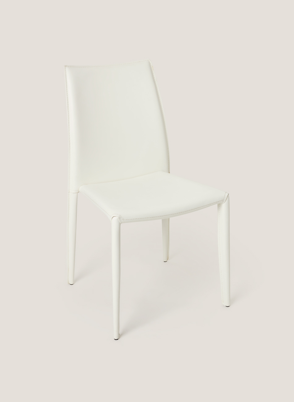 Silla piel marfil
